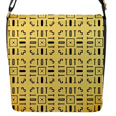 Background Yellow Flap Closure Messenger Bag (s)