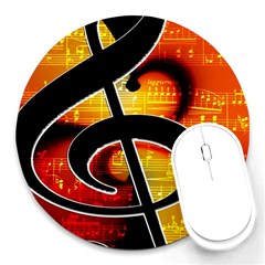 Clef Music Lines Notenblatt Round Mousepads by HermanTelo