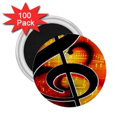 Clef Music Lines Notenblatt 2 25  Magnets (100 Pack)  by HermanTelo