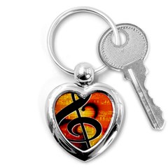 Clef Music Lines Notenblatt Key Chain (heart) by HermanTelo