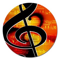 Clef Music Lines Notenblatt Magnet 5  (round) by HermanTelo