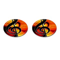 Clef Music Lines Notenblatt Cufflinks (oval) by HermanTelo