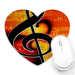 Clef Music Lines Notenblatt Heart Mousepads