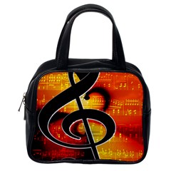 Clef Music Lines Notenblatt Classic Handbag (one Side) by HermanTelo