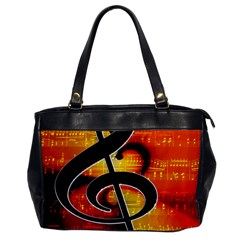 Clef Music Lines Notenblatt Oversize Office Handbag by HermanTelo