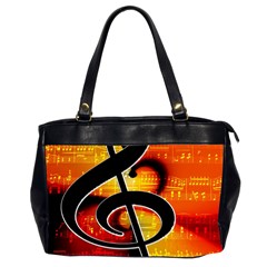 Clef Music Lines Notenblatt Oversize Office Handbag (2 Sides) by HermanTelo