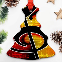 Clef Music Lines Notenblatt Ornament (christmas Tree)  by HermanTelo