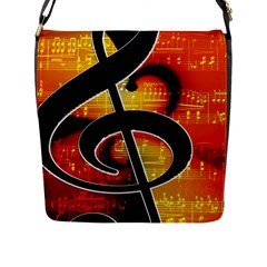 Clef Music Lines Notenblatt Flap Closure Messenger Bag (l)