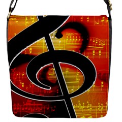 Clef Music Lines Notenblatt Flap Closure Messenger Bag (s)