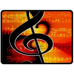 Clef Music Lines Notenblatt Double Sided Fleece Blanket (large) 