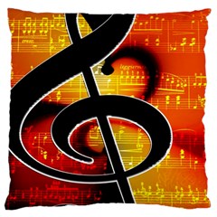 Clef Music Lines Notenblatt Large Flano Cushion Case (two Sides) by HermanTelo