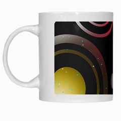 Circles Yellow Space White Mugs by HermanTelo