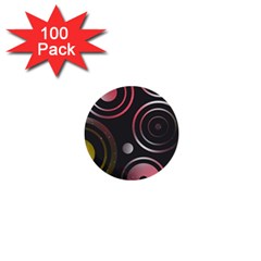 Circles Yellow Space 1  Mini Buttons (100 Pack)  by HermanTelo