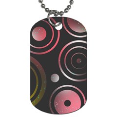 Circles Yellow Space Dog Tag (two Sides)