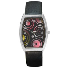 Circles Yellow Space Barrel Style Metal Watch by HermanTelo