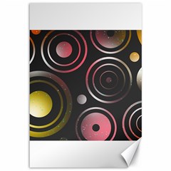 Circles Yellow Space Canvas 12  X 18 