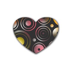 Circles Yellow Space Rubber Coaster (heart) 