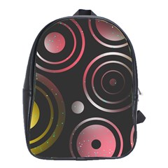 Circles Yellow Space School Bag (large) by HermanTelo