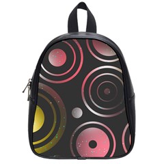 Circles Yellow Space School Bag (small)