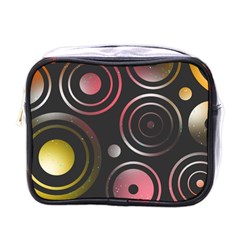 Circles Yellow Space Mini Toiletries Bag (one Side)