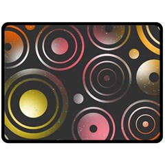 Circles Yellow Space Fleece Blanket (large) 