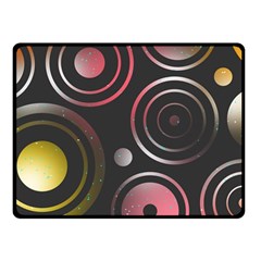 Circles Yellow Space Fleece Blanket (small)