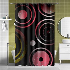 Circles Yellow Space Shower Curtain 48  X 72  (small) 