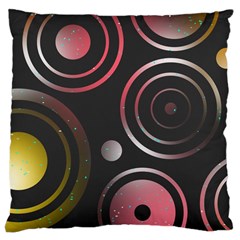 Circles Yellow Space Large Cushion Case (one Side)