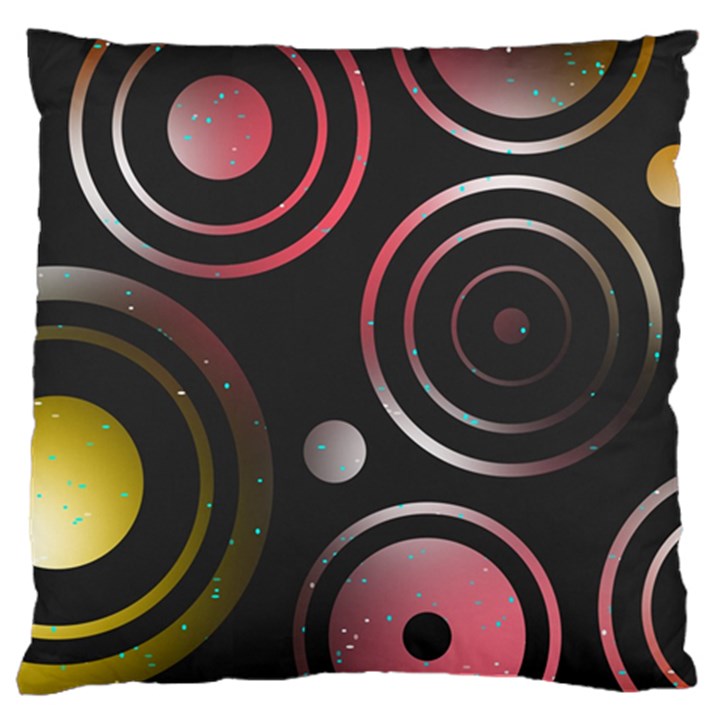 Circles Yellow Space Large Cushion Case (One Side)