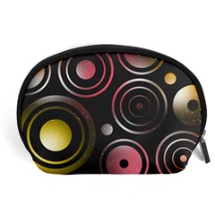 Circles Yellow Space Accessory Pouch (large) by HermanTelo