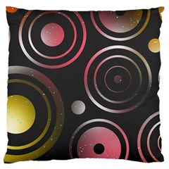 Circles Yellow Space Standard Flano Cushion Case (one Side)