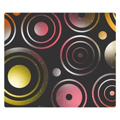 Circles Yellow Space Double Sided Flano Blanket (small) 