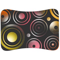 Circles Yellow Space Velour Seat Head Rest Cushion