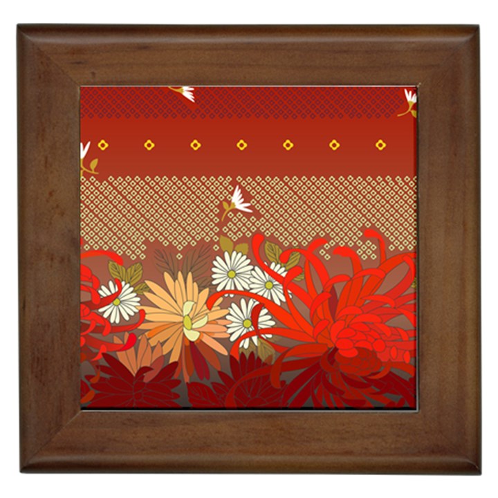 Abstract Flower Framed Tiles