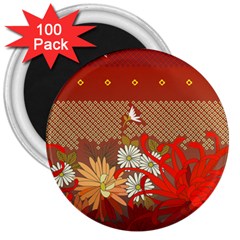 Abstract Flower 3  Magnets (100 Pack) by HermanTelo