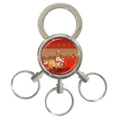 Abstract Flower 3-ring Key Chain by HermanTelo