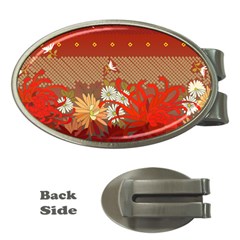 Abstract Flower Money Clips (oval) 