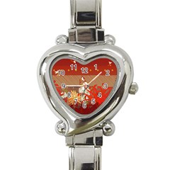 Abstract Flower Heart Italian Charm Watch