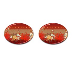 Abstract Flower Cufflinks (oval)