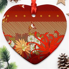 Abstract Flower Heart Ornament (two Sides)