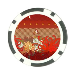 Abstract Flower Poker Chip Card Guard