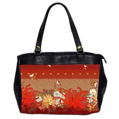 Abstract Flower Oversize Office Handbag (2 Sides)