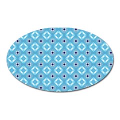 Blue Pattern Oval Magnet by HermanTelo