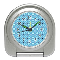 Blue Pattern Travel Alarm Clock