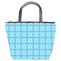 Blue Pattern Bucket Bag