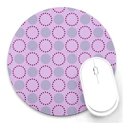 Circumference Point Pink Round Mousepads by HermanTelo