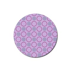 Circumference Point Pink Rubber Coaster (round)  by HermanTelo