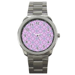 Circumference Point Pink Sport Metal Watch by HermanTelo