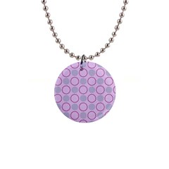 Circumference Point Pink 1  Button Necklace by HermanTelo