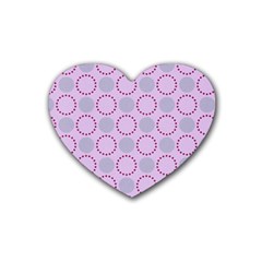 Circumference Point Pink Rubber Coaster (heart)  by HermanTelo